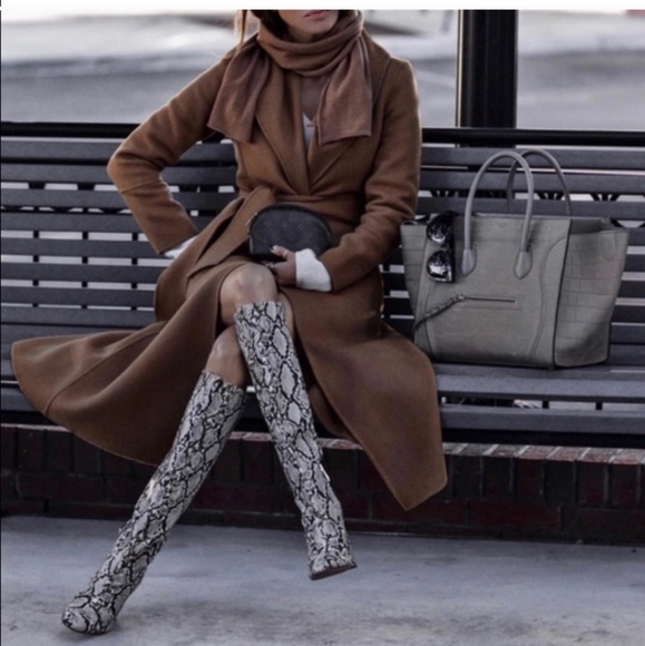 Zara Shoes - Last one! Zara * Snakeskin Print Knee High Heeled Boots